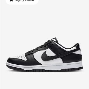 Nike Black and White Dunk lows pandas